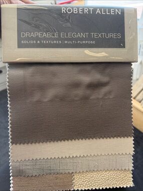 ROBERT ALLEN Drapeable Elegant Textures Fabric Sample Book Crafting Sewing 4”x8”